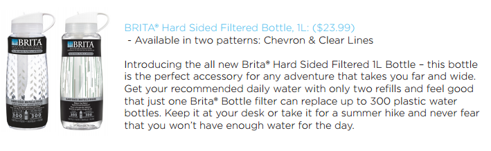 #BritaHydrate Hard Sided Filtered Bottle 1L