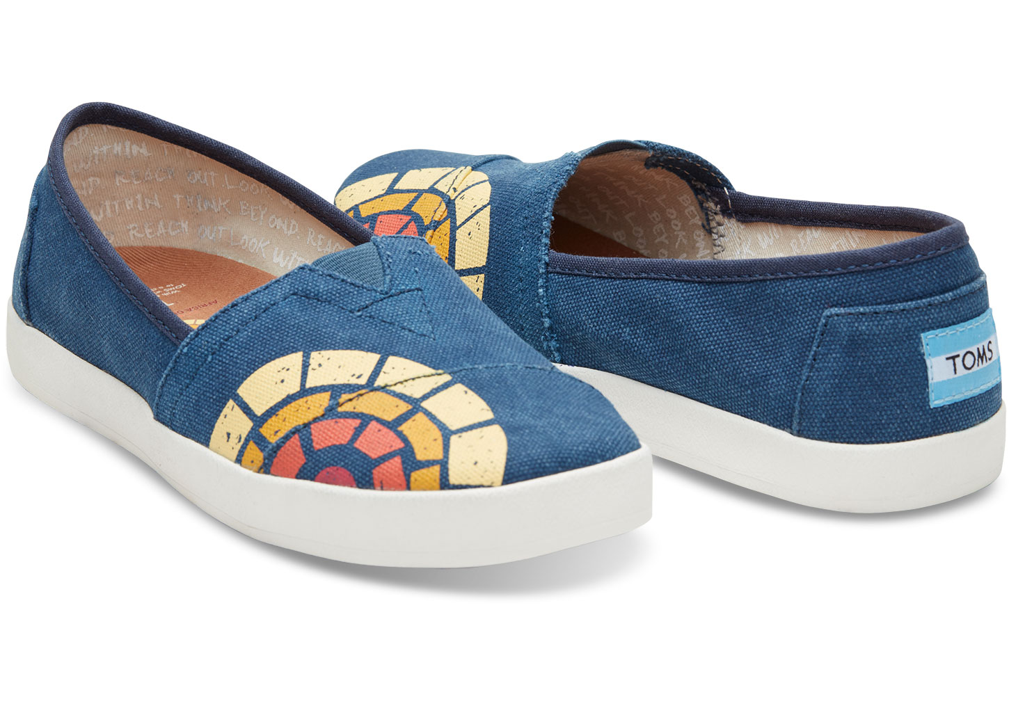 TOMS + CTAOP Women's Navy Washed Avalon Slip-Ons